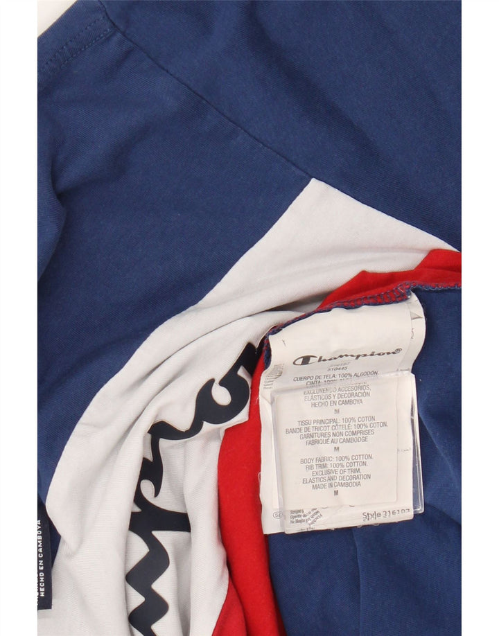 Camiseta masculina estampada Champion, algodão colorblock médio multicolorido