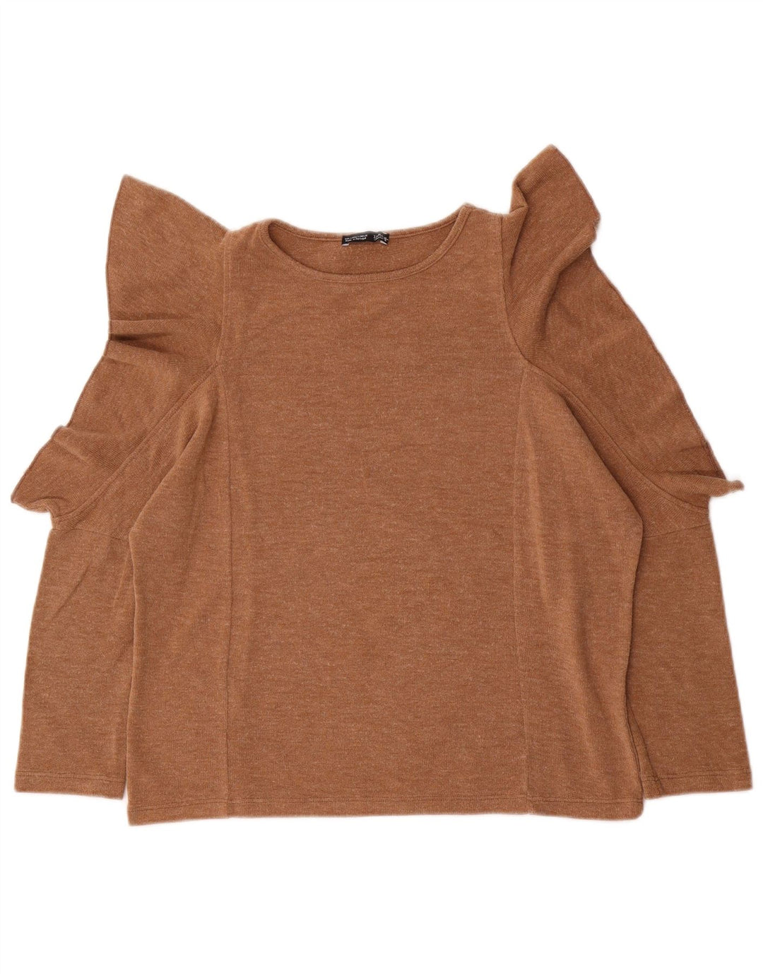 Zara Top feminino oversized manga 3/4 Reino Unido 10 pequeno bege