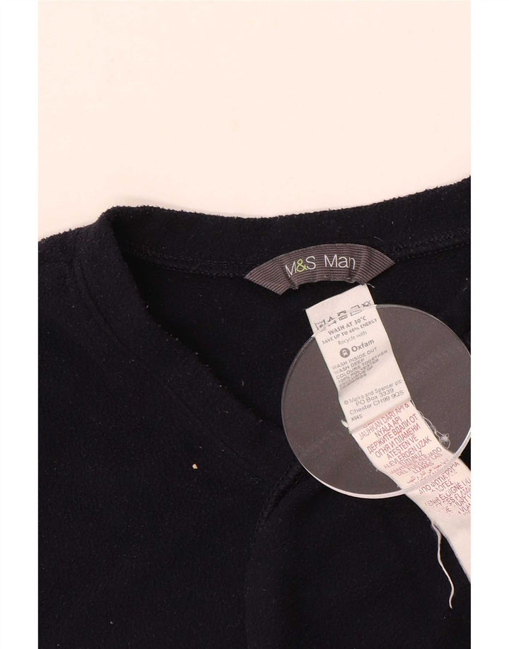 Marks & Spencer Mens Regular Fit Fleece Jumper Médio Poliéster Azul Marinho