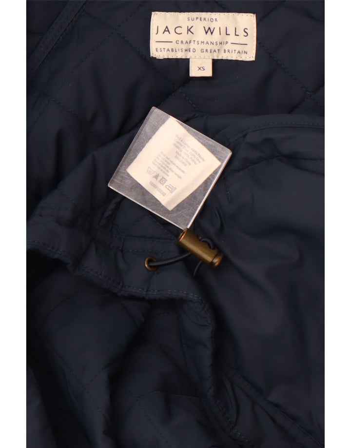 Jaqueta masculina acolchoada com capuz JACK WILLS UK 34 XS azul marinho poliéster
