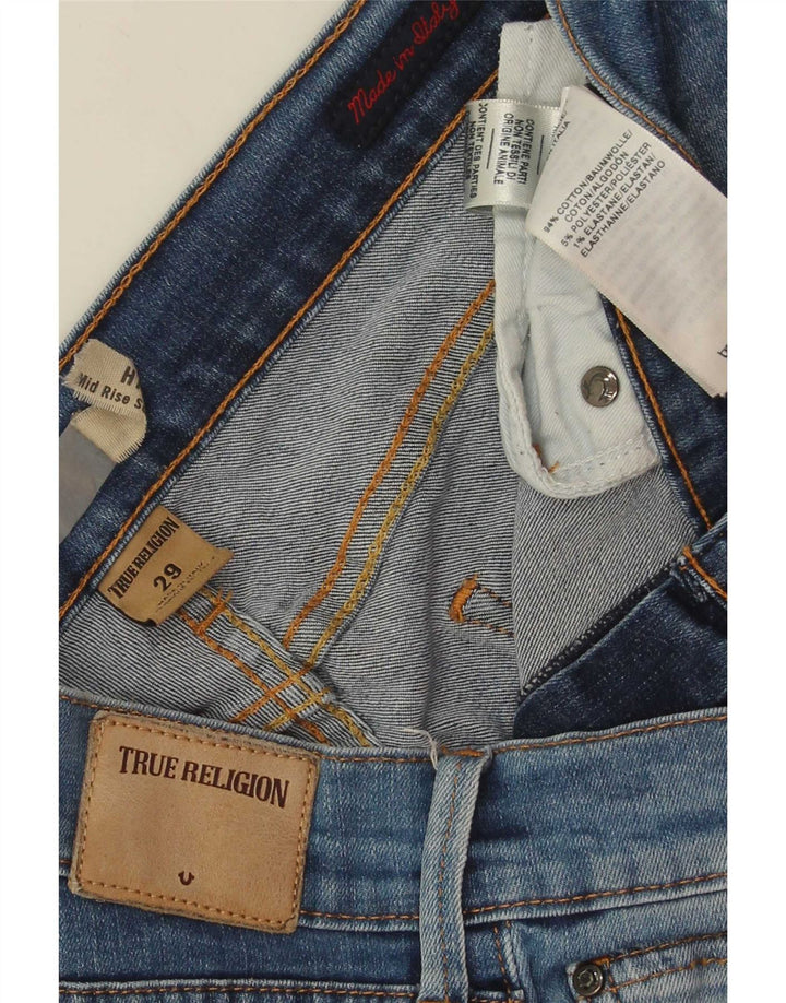 True Religion Jeans feminino cintura média slim W29 L29 algodão azul