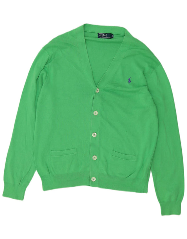 Suéter cardigã masculino Polo Ralph Lauren grande algodão verde