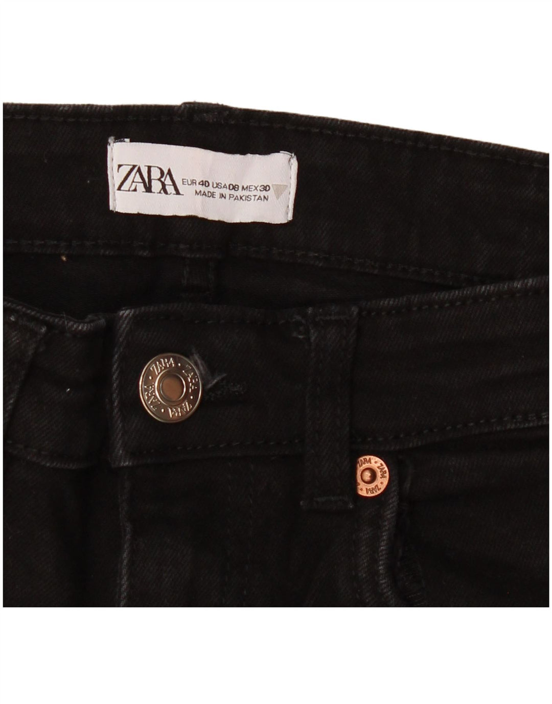 Calça jeans feminina cintura alta Zara EU 40 médio W30 L26 preto