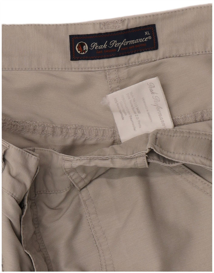 Calças de caminhada masculinas Peak Performance XL W38 L32 algodão cinza