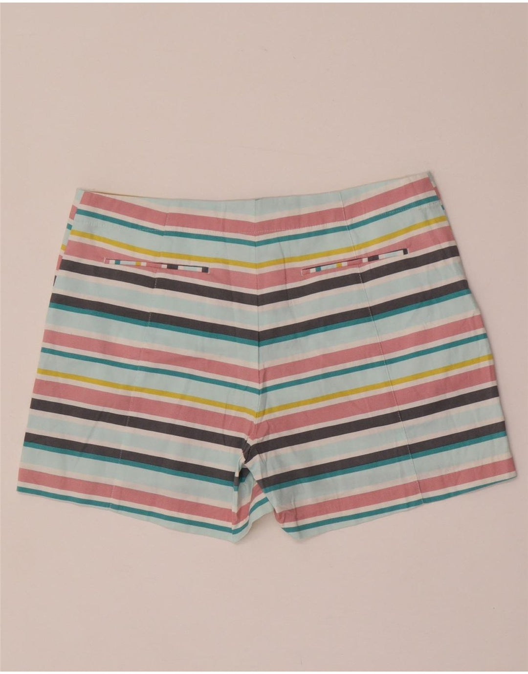 Shorts Chino feminino OASIS UK 12 médio W32 algodão listrado multicolorido