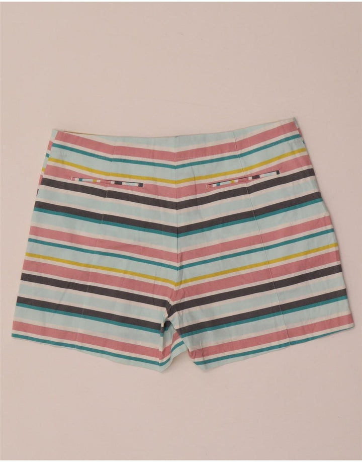 Shorts Chino feminino OASIS UK 12 médio W32 algodão listrado multicolorido