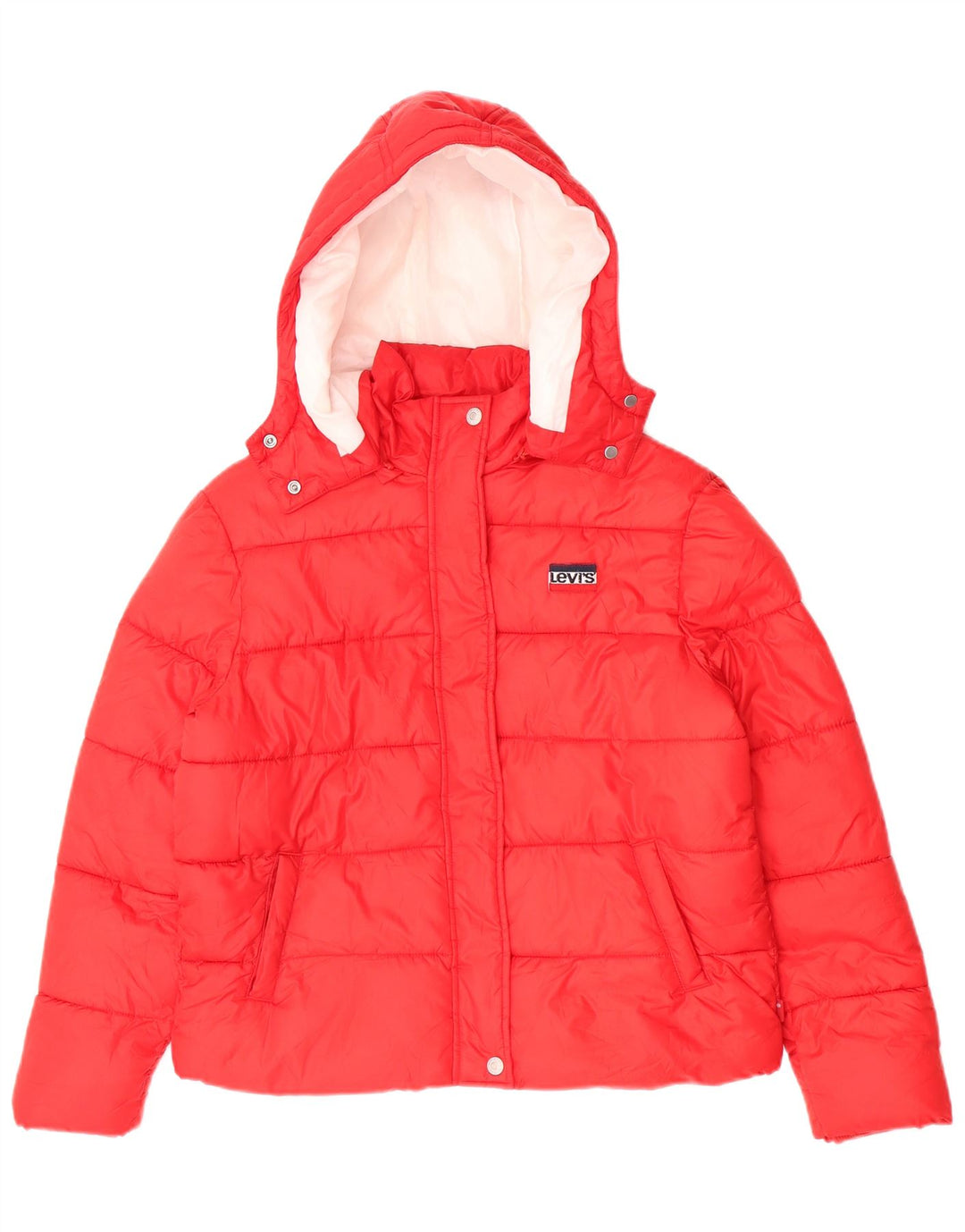 Jaqueta acolchoada com capuz para meninas Levi's 15-16 anos poliéster vermelho