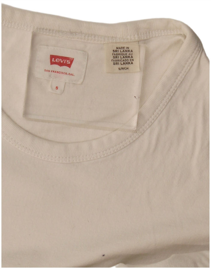 Camiseta feminina Levi's UK 8 pequena branca
