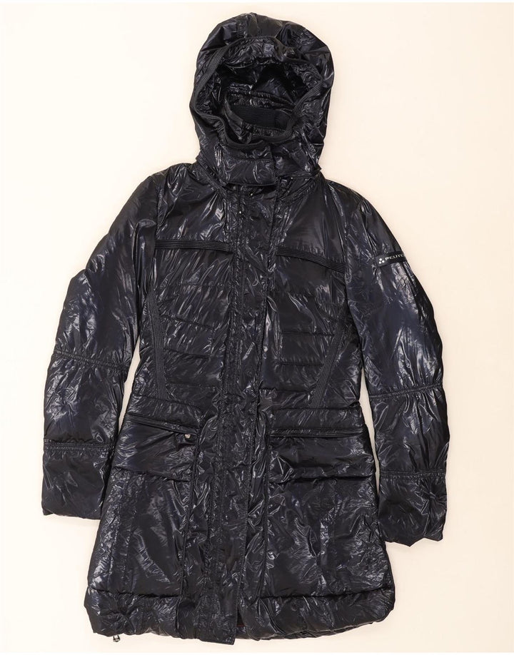 Casaco feminino acolchoado com capuz PEUTEREY IT 44 médio azul marinho poliamida