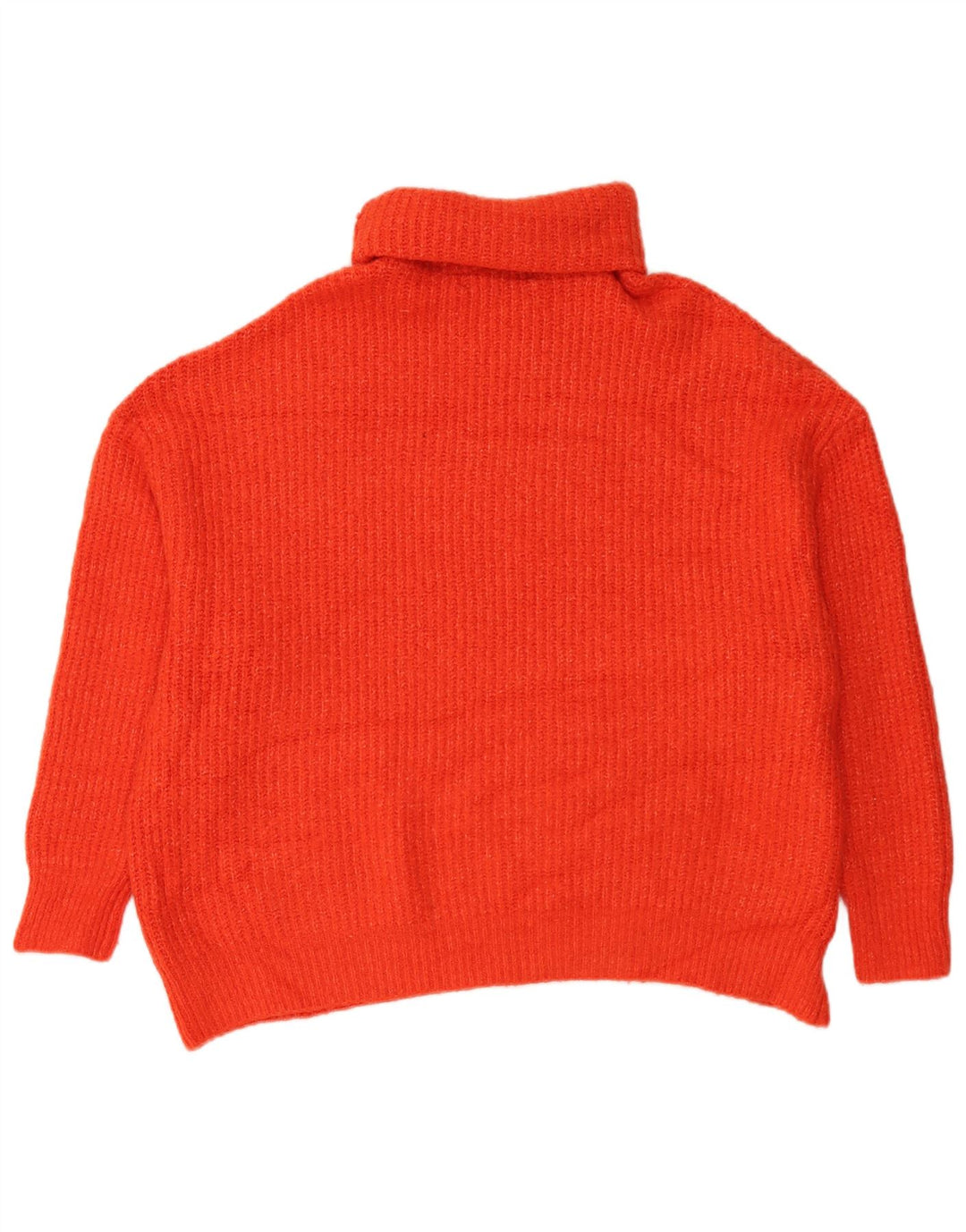 Zara Suéter feminino oversized com gola redonda Reino Unido 16 grande laranja acrílico