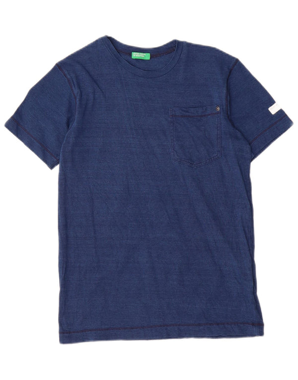 Camiseta Benetton Boys Top 10-11 Anos XL Azul Marinho Riscas de Algodão
