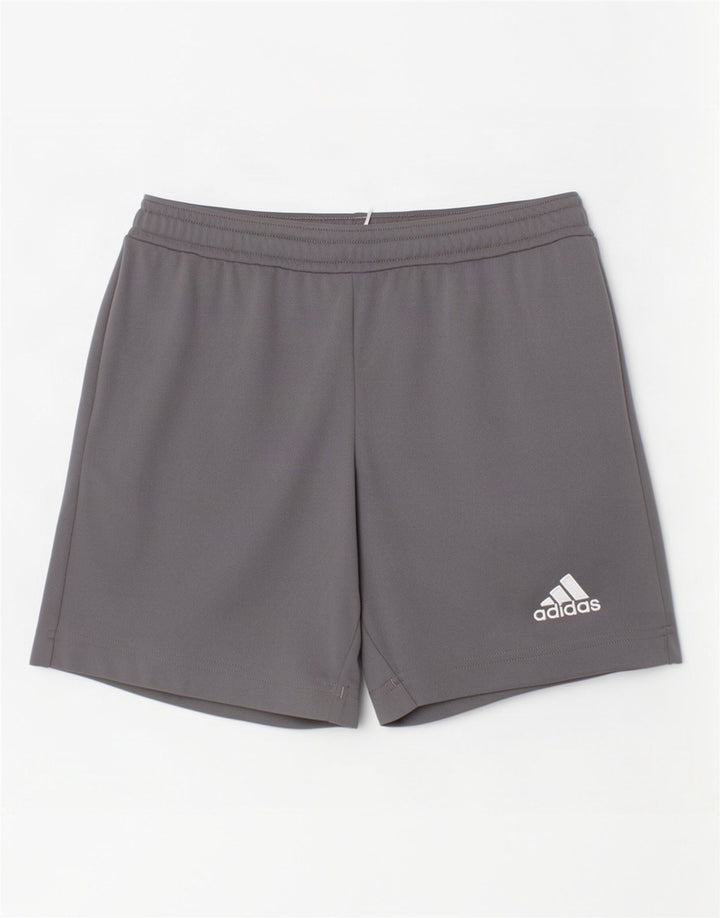 Shorts esportivos Adidas Aeroready para meninos 7-8 anos cinza poliéster