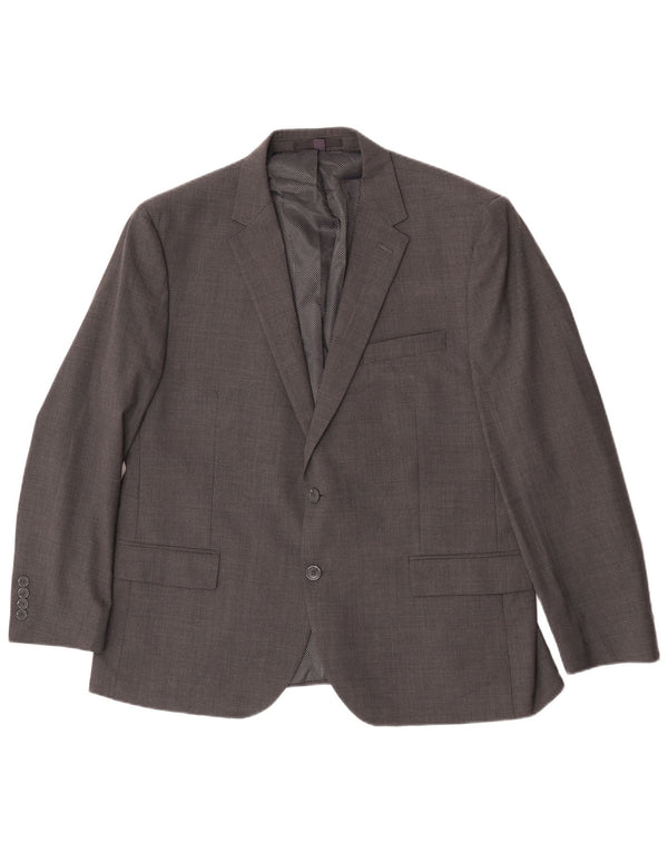 Jaqueta blazer masculina de 2 botões Marks & Spencer UK 44 XL cinza xadrez lã