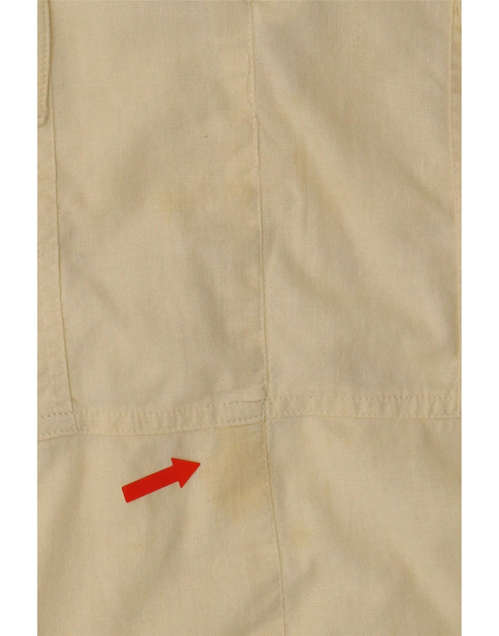 VINTAGE Mens Short Sleeve Pullover Shirt Small Beige Cotton Vintage Vintage and Second-Hand Vintage from Messina Hembry 