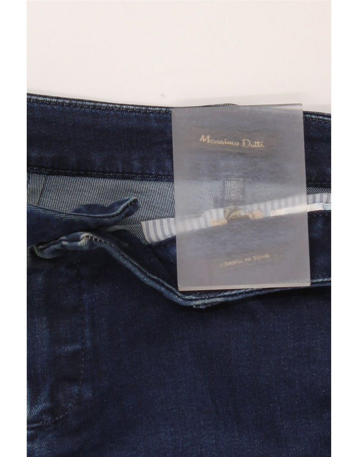 Jeans feminino Massimo Dutti com perna larga W26 L23 azul