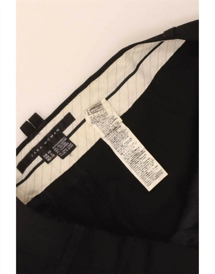 Calça Chino Reta Feminina Zara EU 40 Médio W30 L34 Poliéster Preto