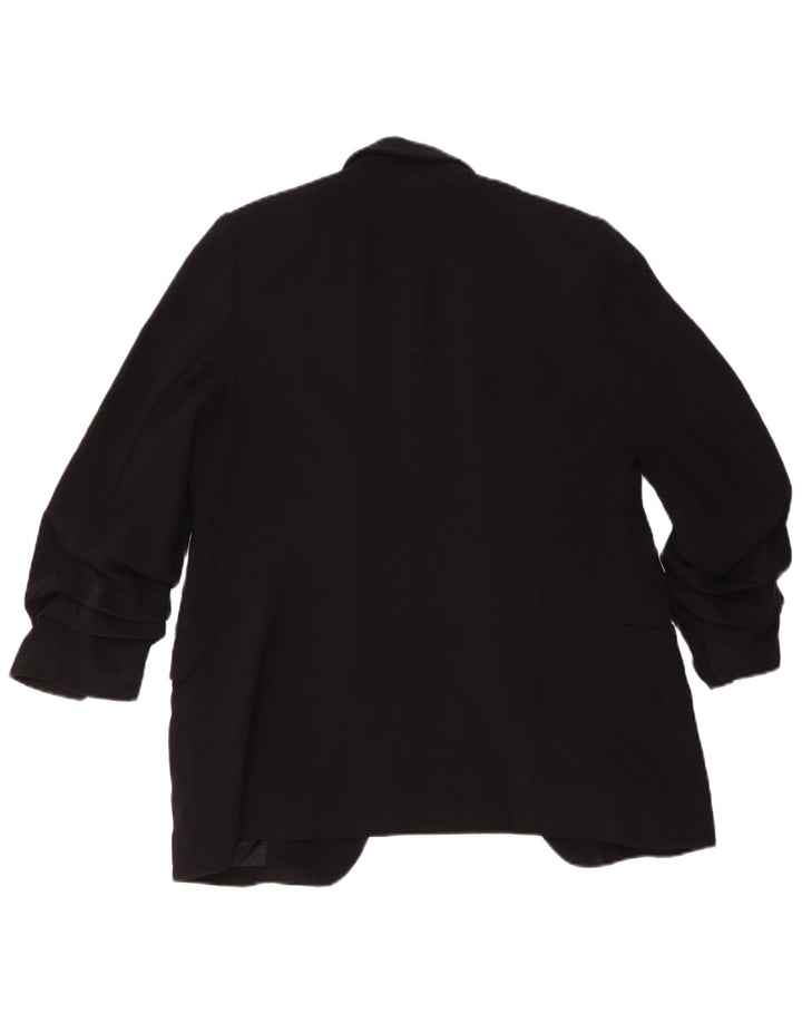 Jaqueta blazer feminina Marks & Spencer com ajuste relaxado Reino Unido 10 pequena preta