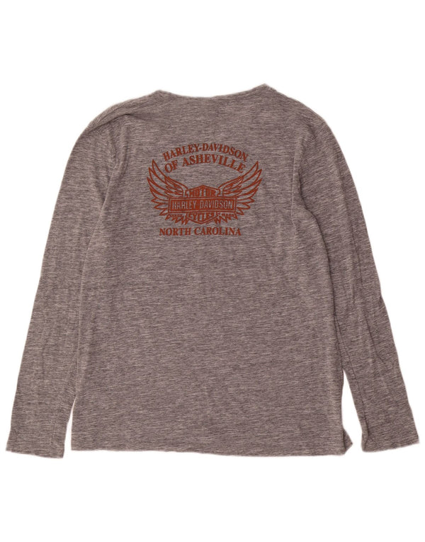 Harley Davidson Camiseta masculina gráfica de manga comprida 2XL algodão manchado cinza