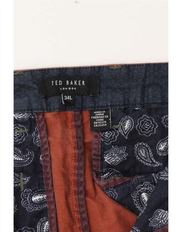 Calça Chino Masculina Slim Ted Baker W34 L33 Algodão Marrom