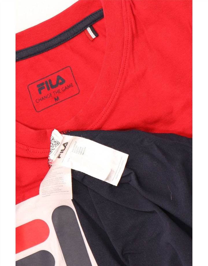 Fila Mens Graphic T-Shirt Top Médio Multicolorido Colorblock Algodão
