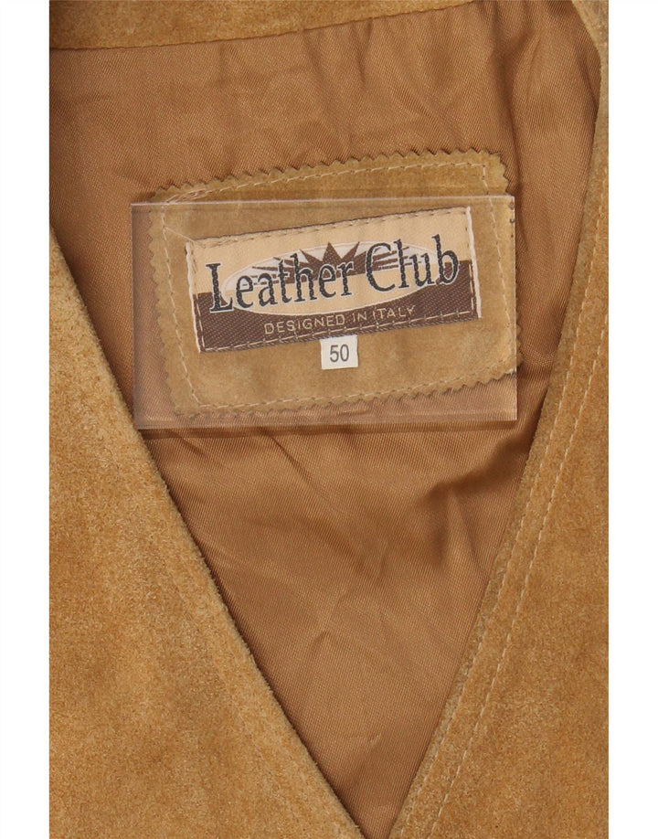 Colete masculino de camurça VINTAGE IT 50 couro bege médio