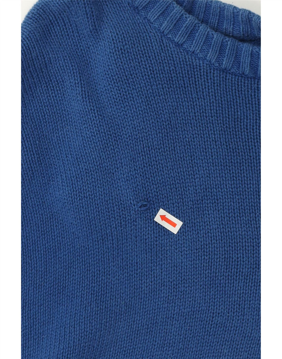 Suéter masculino Chaps com gola redonda grande 4XL algodão azul