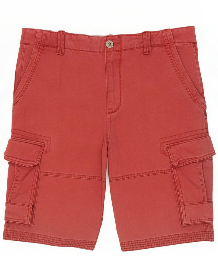 Shorts cargo masculinos Fat Face Grande W36 Algodão Vermelho