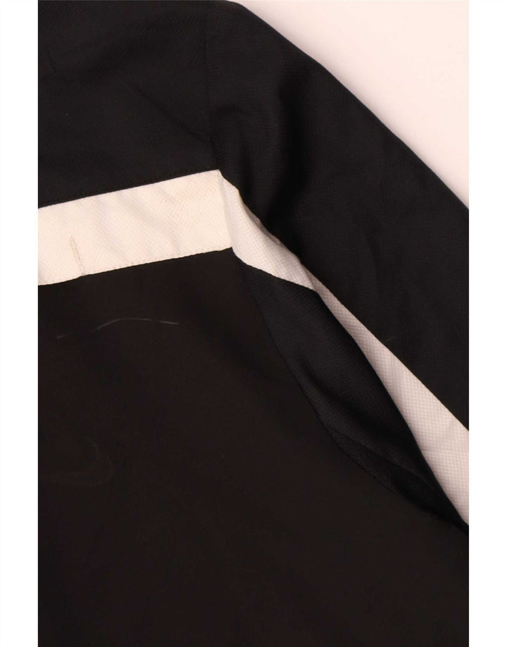 Top gráfico Nike masculino Dri Fit manga comprida grande bloco colorido preto de poliéster
