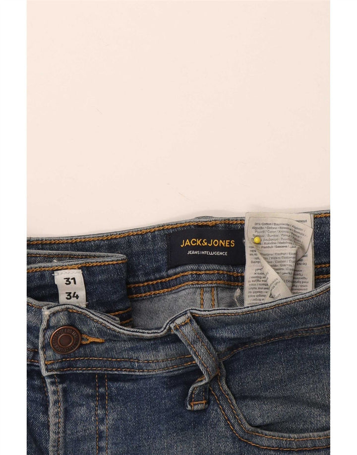 Jack & Jones Masculino GLENN Slim Jeans W31 L34 Azul Algodão