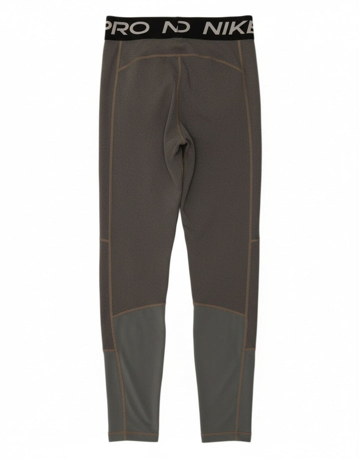 Leggings gráficas Nike para meninas 12-13 anos grandes cinza colorblock poliéster