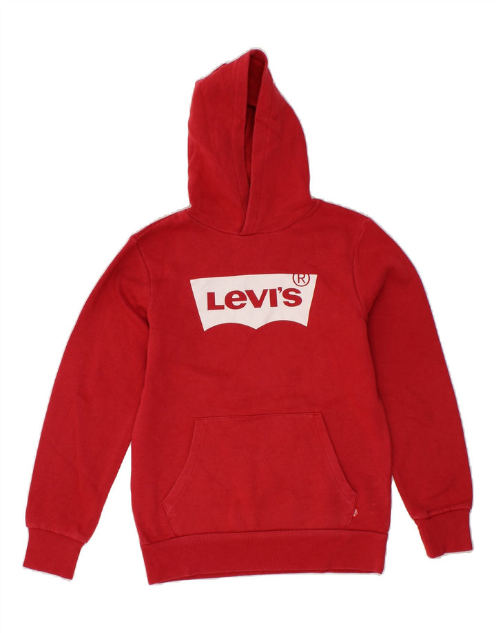 LEVI'S Boys Graphic Hoodie Jumper 15-16 Years Red Vintage Levi's and Second-Hand Levi's from Messina Hembry 