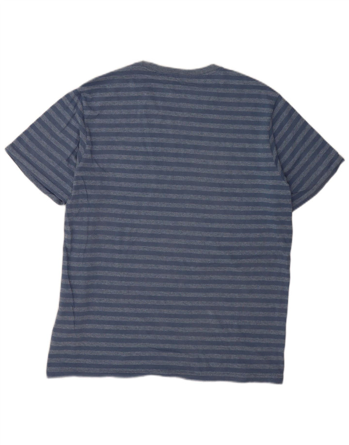 Camiseta masculina padrão Levi's Top grande de algodão listrado azul