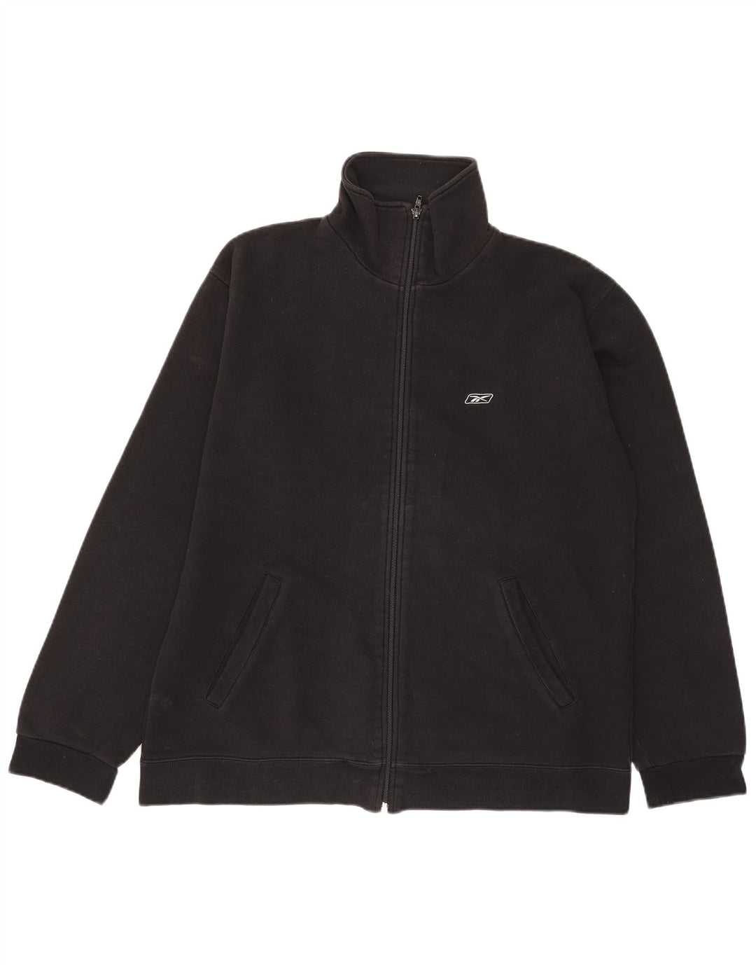 Reebok Mens Tracksuit Top Jacket Médio Algodão Preto