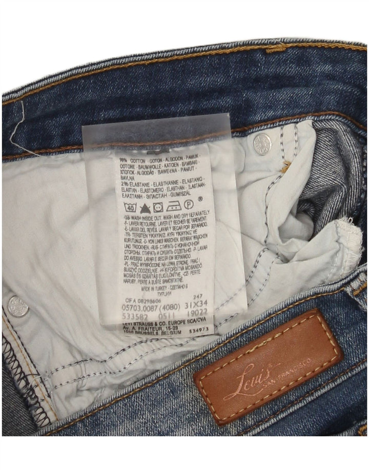 Calça Jeans Slim Feminina Levi's W31 L34 Azul Algodão