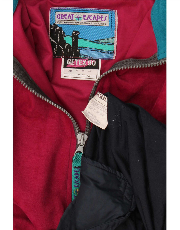 Jaqueta masculina de agasalho Great Escapes IT 50 médio vermelho colorblock retrô