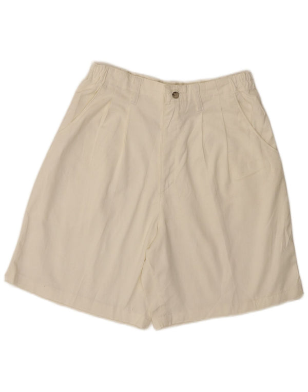 Shorts feminino Lee de cintura alta com amarração casual EUA 12 grande W28 algodão branco