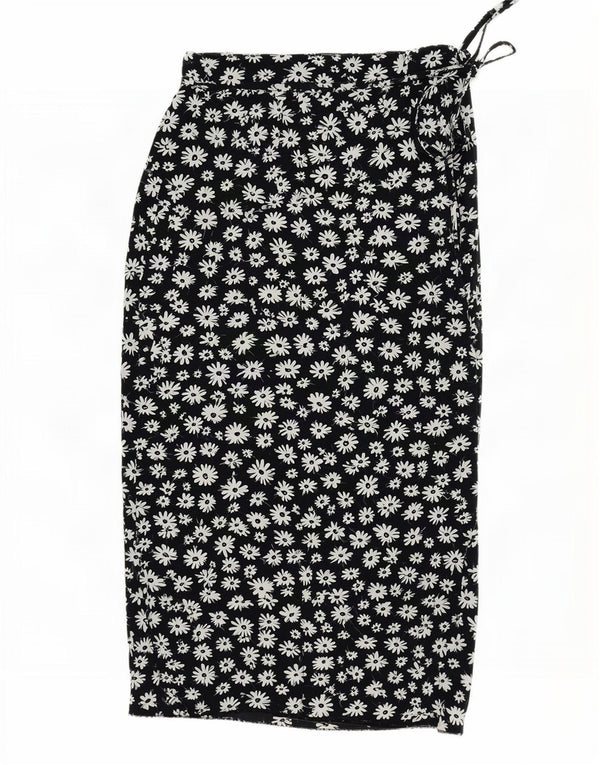 Saia Maxi Reta Feminina Max Dine IT 44 Médio W30 Preto Floral