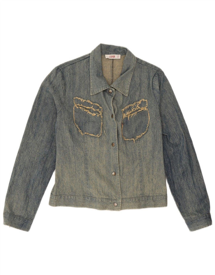 Jaqueta jeans feminina Leonor IT 44 algodão azul médio