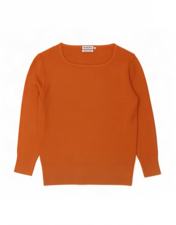 Suéter feminino Max & Co. com gola canoa UK 12 viscose laranja médio