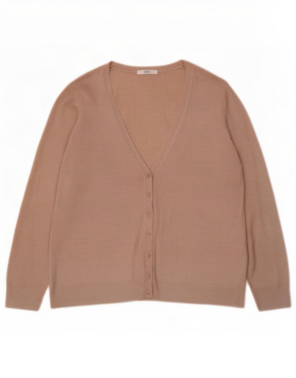 Suéter cardigã feminino Marks & Spencer Reino Unido 16 grande bege acrílico