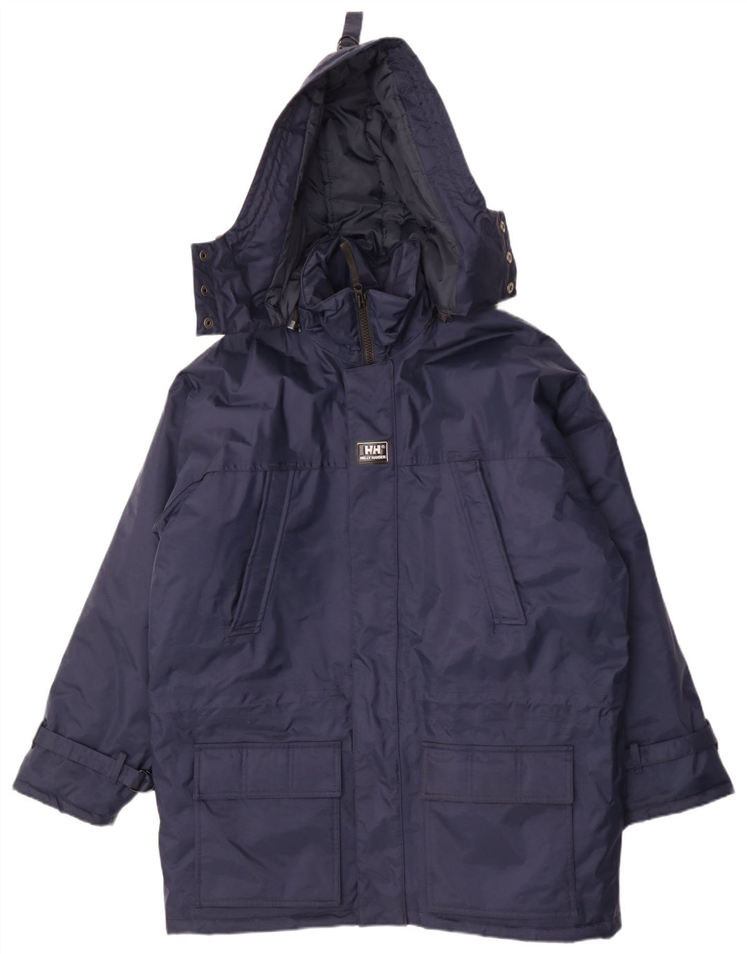 Casaco masculino acolchoado com capuz grande Helly Hansen Reino Unido 36 pequeno azul marinho