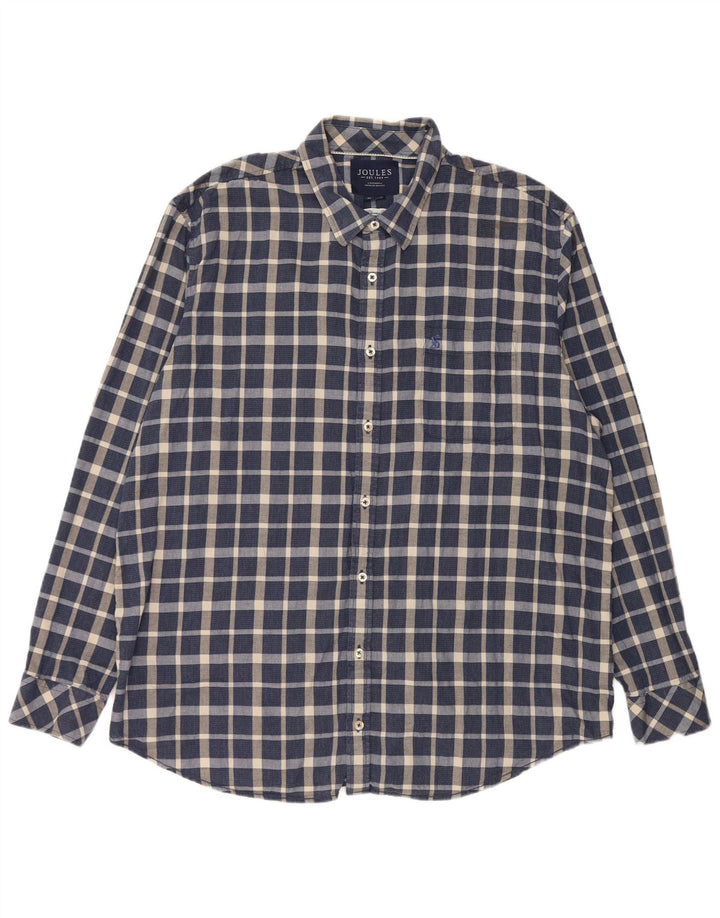 Camisa masculina JOULES 2XL algodão xadrez azul marinho