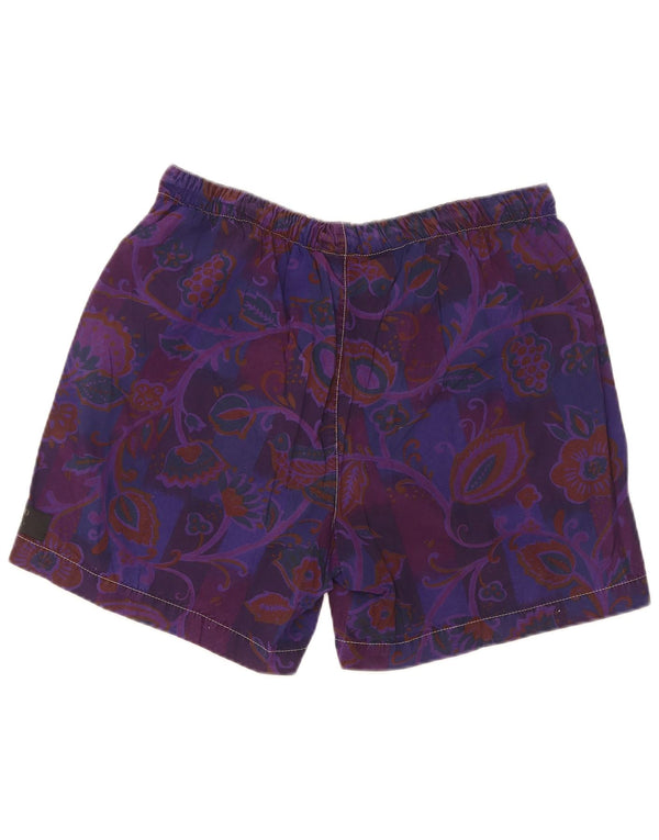 Shorts casual feminino cartão postal W32 grande roxo floral