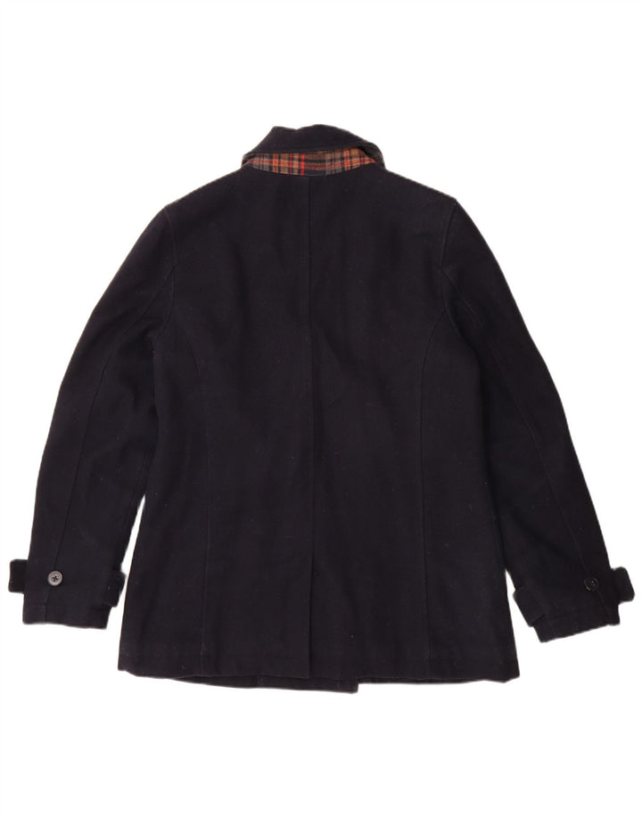 Crew Clothing Womens Pea Coat Reino Unido 12 Lã Azul Marinho Médio
