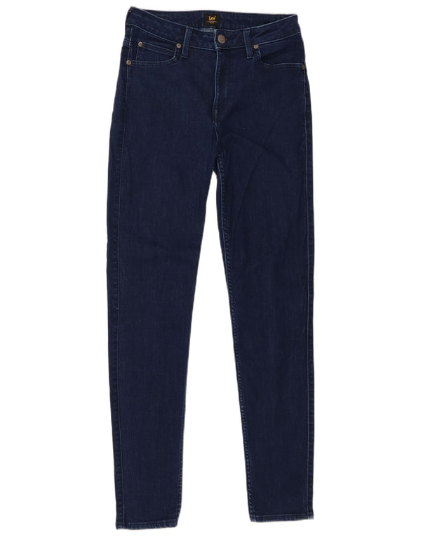 Lee Womens Scarlett High Skinny Jeans W28 L29 Azul Marinho Algodão