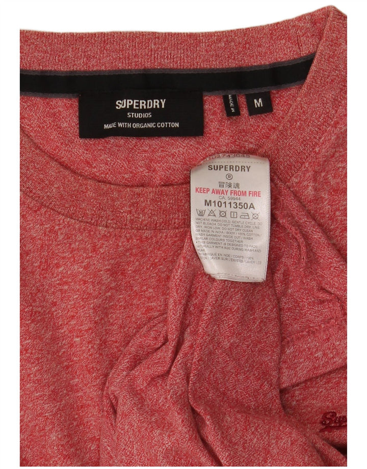 Camiseta masculina Superdry Top médio algodão manchado vermelho