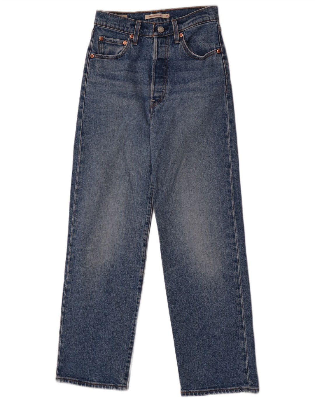Jeans feminino Levi's Ribcage Straight W25 L27 Azul Algodão
