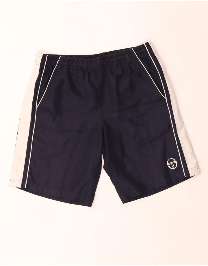 Sergio Tacchini Mens Sport Shorts Médio Azul Marinho Colorblock Poliéster
