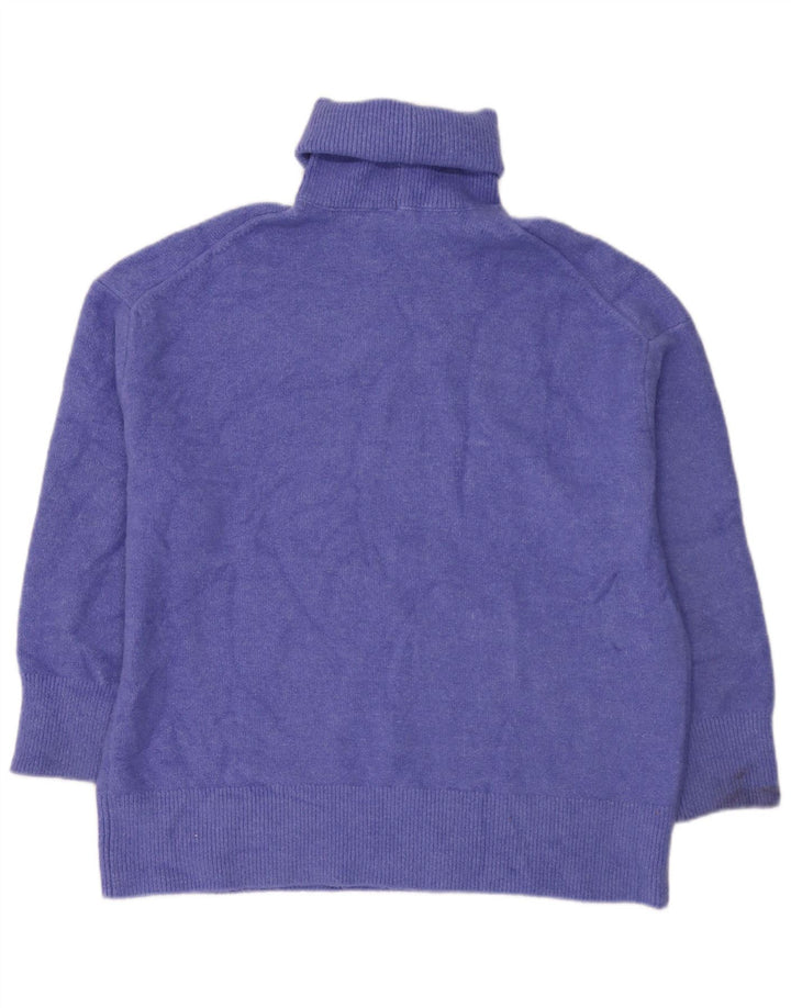 Suéter feminino Zara com gola alta e gola alta Reino Unido 14 acrílico azul médio