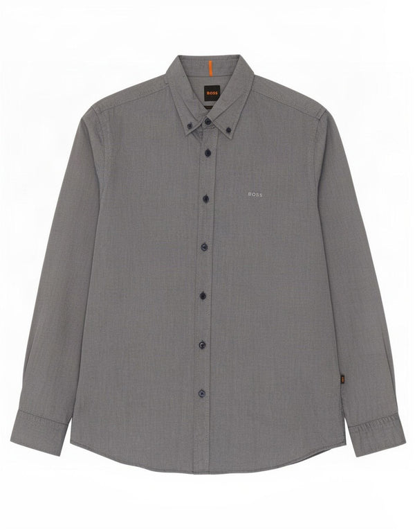 Camisa masculina Hugo Boss Regular Fit algodão azul médio